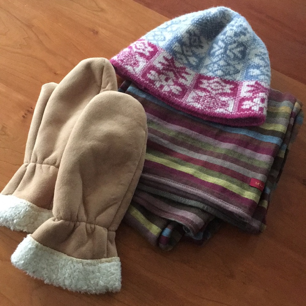 Hat, mittens, scarf